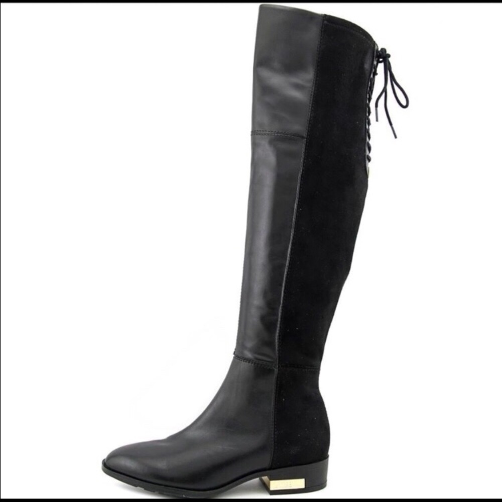 Knee-high leather suede lace guess boots 🔥🔥